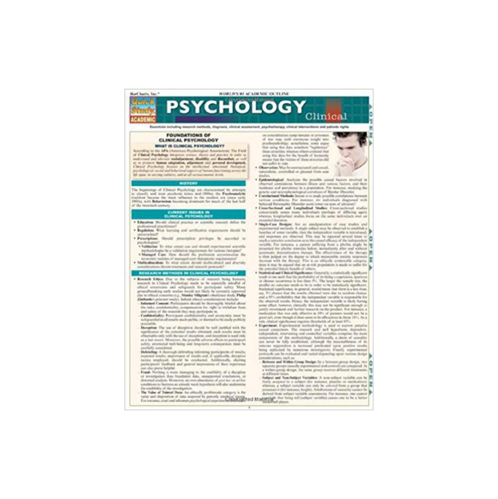 Barchart, Study Guide, Psychology Clinical